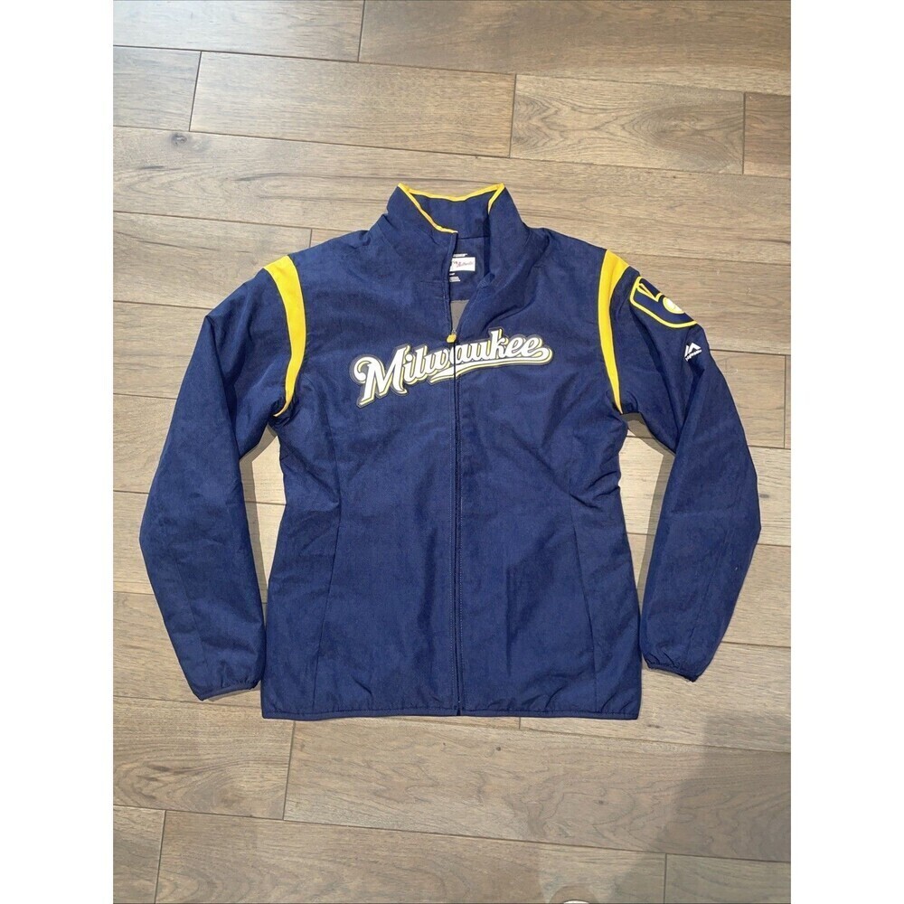 NWOT Majestic Dugout Jacket Therma Base Women’s Size Small Milwaukee Brewers